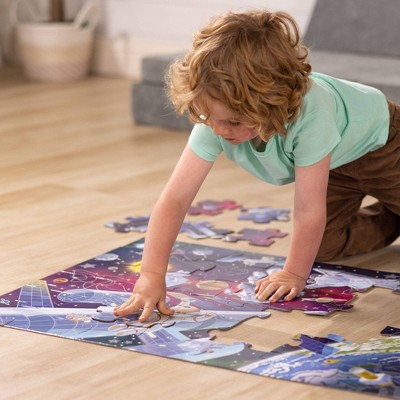 Outer Space Glow-in-the-Dark Cardboard Jigsaw Floor Puzzle - 48 Pieces