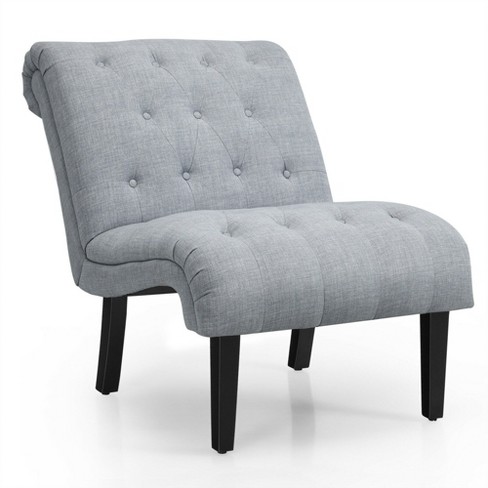 Grey armless accent online chair