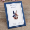 Anna-Kaci Flag Peace Sign Red White Blue Brooch Pin with Patriotic Gift Message Card & Envelope Jewelry Gifts - 3 of 4