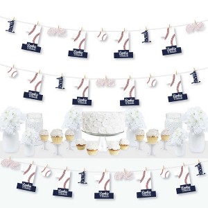 Big Dot of Happiness 1st Birthday Batter Up - Baseball - First Birthday Party DIY Decorations - Clothespin Garland Banner - 44 Pieces - 1 of 4