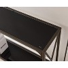 Kings Brand Furniture – Kandin Modern Console Sofa Table with Storage Shelf, Pewter/Black Glass - Perfect for Entryways and Living Rooms - 4 of 4