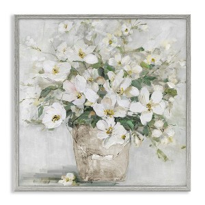 Stupell Industries Farmhouse Poppies Floral Blossom Bouquet Country Bucket Gray Framed Giclee Art - 1 of 4