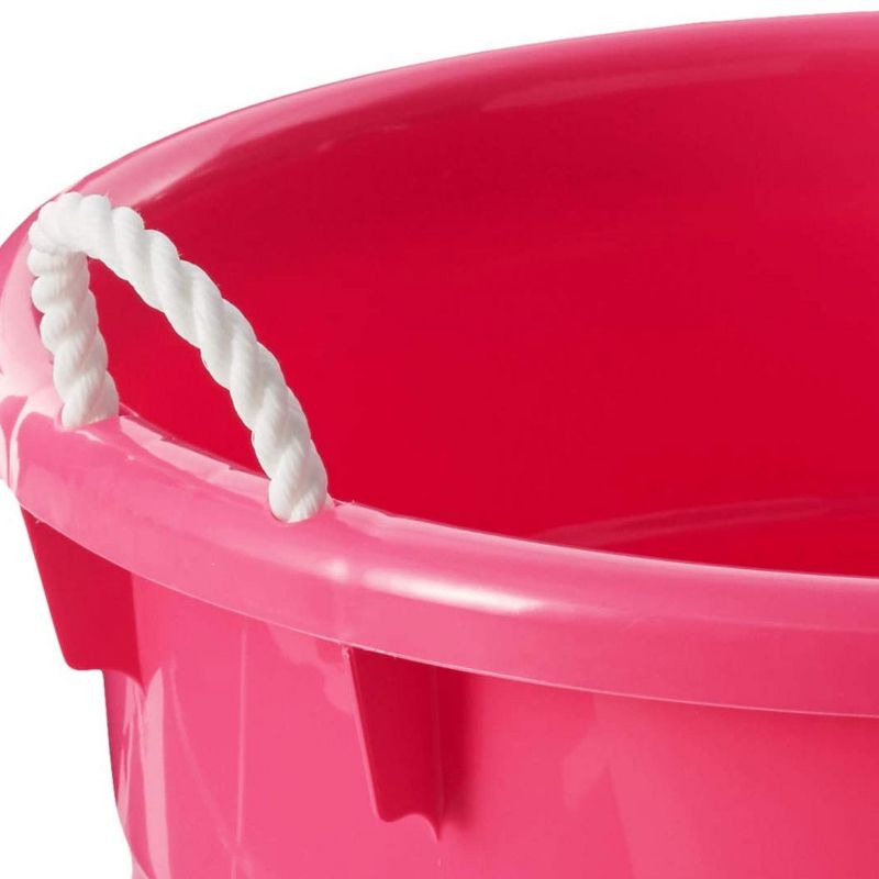 Homz 18 Gallon Plastic Multipurpose Utility Storage Bucket Tub with Strong Rope Handles for Indoor and Outdoor Use, 5 of 8
