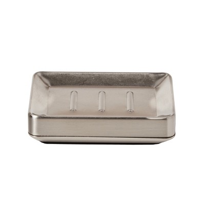 Saturday Knight Ltd Roche Sturdy Iron Construction Bath Soap Dish - 1.24x3.76x5.2", Nickel
