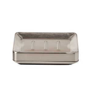 Saturday Knight Ltd Roche Sturdy Iron Construction Bath Soap Dish - 1.24x3.76x5.2", Nickel - 1 of 4
