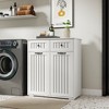 KTMBDW Laundry Cabinet with Tilt-Out Basket, Freestanding Storage Unit with Drawer and Laundry Hamper, for Bathroom, Living Room, Cloud White - 3 of 4