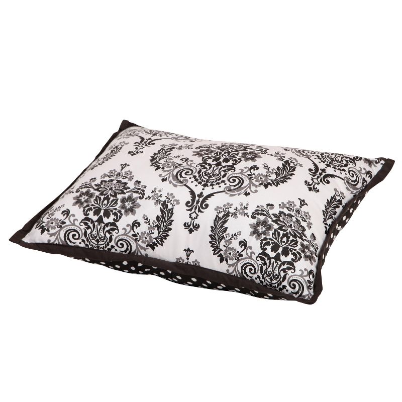 Bacati - Classic Damask white/black Throw Pillow, 1 of 6