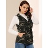 INSPIRE CHIC Women's Camo Drawstring Waist Hooded Cargo Vest with Pockets - 4 of 4