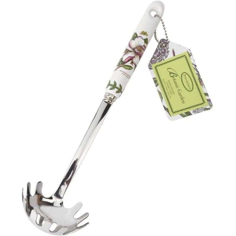 Portmeirion Botanic Garden Pasta Server, Spaghetti Fork for Cooking and Serving Pasta, Magnolia Floral Design, Stainless Steel with Porcelain Handle, 1 of 5