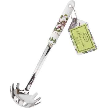 Portmeirion Botanic Garden Pasta Server, Spaghetti Fork for Cooking and Serving Pasta, Magnolia Floral Design, Stainless Steel with Porcelain Handle