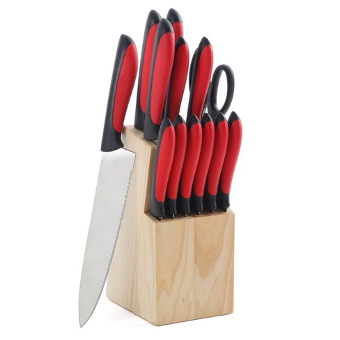 Ginsu Kiso Dishwasher Safe 14pc Knife Block Set Natural With Black Handles  : Target