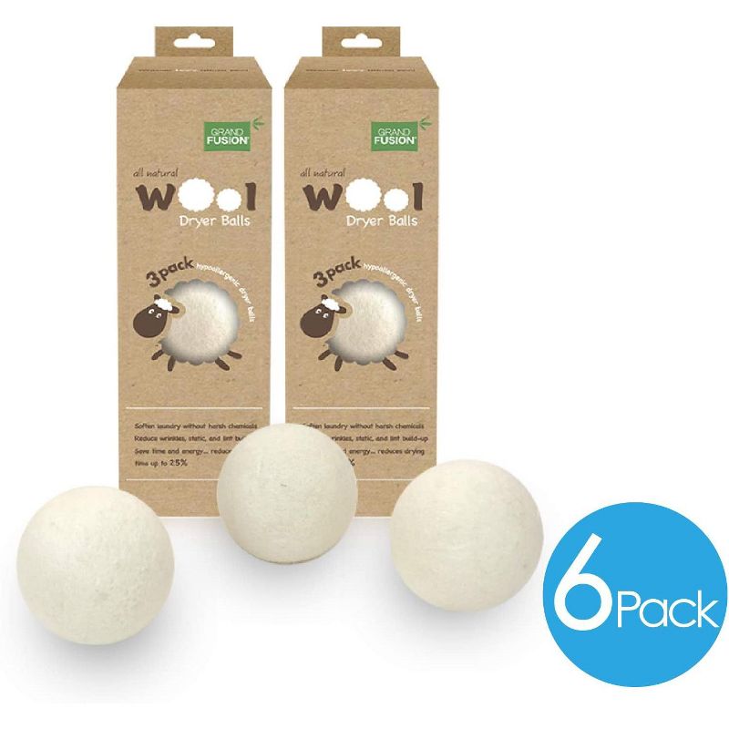 Grand Fusion Wool Dryer Balls Pack of 6, 4 of 5