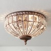 Vienna Full Spectrum Ibeza Vintage Ceiling Light Flush Mount Fixture 15 1/2" Wide Mocha Brown 3-Light Square Cut Crystal for Bedroom Kitchen Hallway - 2 of 4