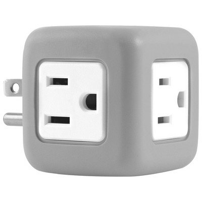 Philips 3-Outlet Grounded Cube Tap with Surge Protection - Gray