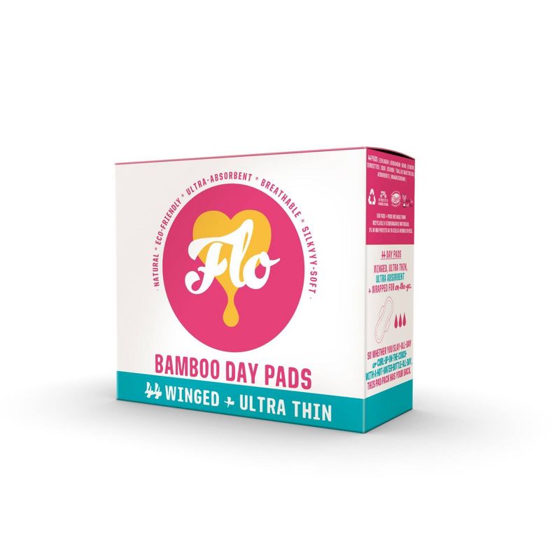 Flo Here We Flo Megapack of Organic Bamboo Day Ultra Absorbent Pads with Wings - 44ct, 4 of 7
