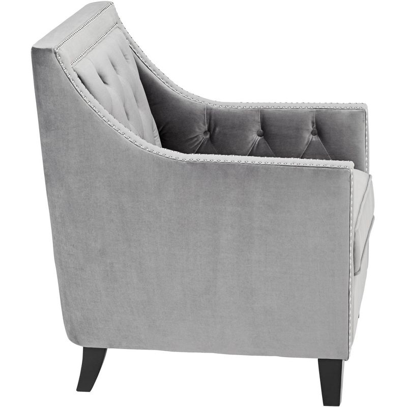 55 Downing Street Tiffany Gray Tufted Armchair, 4 of 8