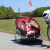 Aosom Elite Three-Wheel Bike Trailer for Kids Bicycle Cart for Two Children with 2 Security Harnesses & Storage, Red - 3 of 4