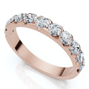 Pompeii3 .85Ct Diamond Wedding Anniversary Stackable Wave Bezel Ring 14k Gold or Platinum - 1 of 4