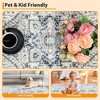 Washable Area Rug Vintage Distressed Rug,Thin Floor Carpet, Foldable Stain Resistant Rug, Faux Wool Rug for Kitchen, Bedroom, Living Room - 3 of 4