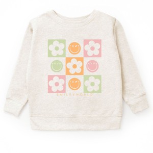 The Juniper Shop SmileyWorld Checkered Floral Smile Youth Sweatshirt - 1 of 4