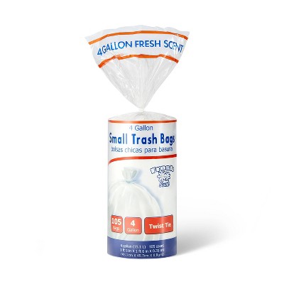 Glad Trash Bags, Twist-Tie, Small, 4 Gallon