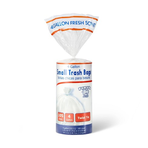 105 Count Small Garbage Bags 4 Gallon Trash Bag for Bathroom, Clear Small  Trash