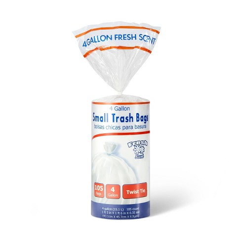 Glad Small Trash Bags 4 Gallon Twist Tie Value Pack - White - 60ct : Target