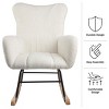 Rocking Chair Teddy Fabric Upholstered Chair Ergonomic Modern Rocker - 4 of 4