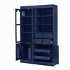 Tall Buffet with Hutch, Shaker Style Pantry Cabinet, 6 Doors (2 Glass), 4 Drawers, 2 Pull-Out Trays, Adjustable Shelves for Kitchen, Sturdy Design - 4 of 4