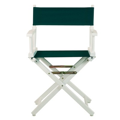 Director's Chair - White Frame, Green Canvas, Hunter Green