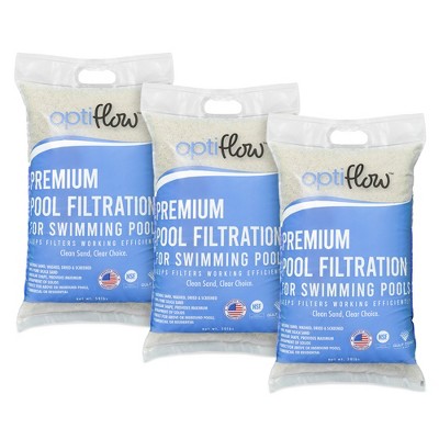 OptiFlow 3-Pack Pool Filter Sand, Premium Filtration with Pure Silica Formula, 50 Lbs - Swimming Pool System Accessories and Supplies for Cleaning and