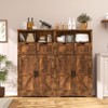 USIKEY Farmhouse Storage Cabinets, Kitchen Storage Cabinet with 2 Adjustable Drawers & Shelf, Floor Cabinet, for Living Room, Home Office, Kitchen - 3 of 4