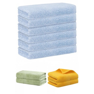 REGALWOVEN Absorbent Solid Bath Hand Face Cloths Cotton Towels 3 Piece Sets