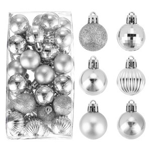 Unique Bargains Shatterproof Home Party Decorative Christmas Tree Hanging Ball Ornaments 36 Pcs - 1 of 4