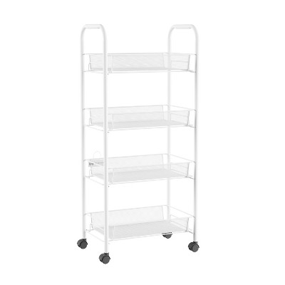 Lavish Home 4-tier Rolling Storage Cart, White : Target