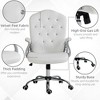 TiramisuBest White Polyester Velvet Computer Chair with Wheels, Adjustable Height & Tilt - 3 of 4