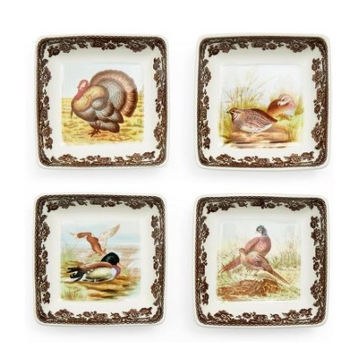 Spode Woodland Square Dishes - Set of 4 - Perfect for Thanksgiving