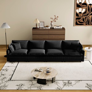 TiramisuBest Modular Sectional Sofa,Deep Seat Couch for Living Room , 4 Pillow, Modern L-Shaped Sofa for Living Room Bedroom Apartment,BLACK - 1 of 4