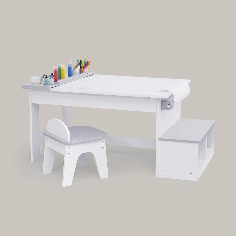 Fantasy Fields - Little Artist Monet Play Art Table Kids Furniture - White/Gray, 1 of 13