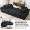 GDFStudio Elvar 114" Modern 4-Seater U-Shaped Corduroy Upholstered Convertible Sleeper Sofa - 3 of 4
