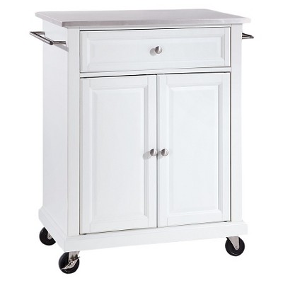 Sleek Stainless Steel Rectangular Kitchen Cart with Storage