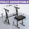 Liquid Stands Keyboard Stand and Bench Set - Portable Heavy Duty Digital Piano Stand for 54-88 Key Pianos & Adjustable Piano Chair, Stool - (Black) - 2 of 4