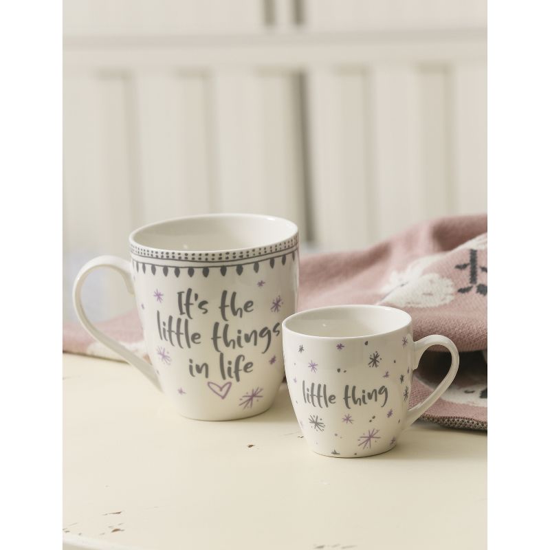 Evergreen Mommy and Me Ceramic Cup Gift set, 17 OZ and 7 OZ, It's the Little Things in Life/Little Thing, 5 of 9