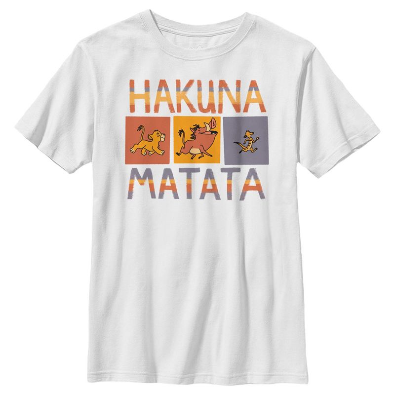 Boy's Lion King Hakuna Matata Boxes T-Shirt, 1 of 5