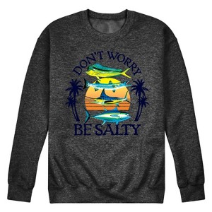Men's - Instant Message - Don't Worry, Be Salty Graphic Fleece Sweatshirt - 1 of 4