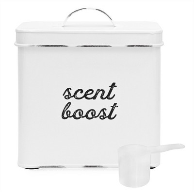 AuldHome Design Laundry Scent Booster Storage Container, Enamelware Canister Dispenser for Fragrance Beads