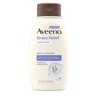 Aveeno Stress Relief Body Wash - Lavender - 12oz