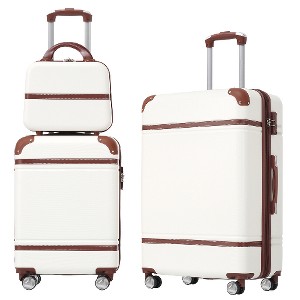 Lyngins 3-Piece Hardside Luggage Set – 20" Carry on Luggage, 24" Expandable Spinner Suitcase with TSA Lock, Cosmetic Case, Travel-Ready Away Luggage - 1 of 4