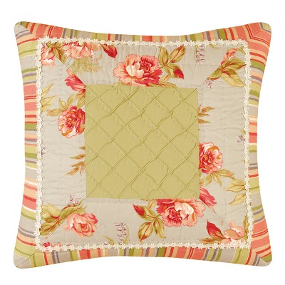 C&F Home 18" x 18" Blue Floral Quilted Pillow