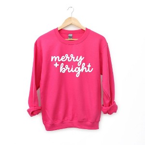 Simply Sage Market Women's Graphic Sweatshirt Merry And Bright Bold Cursive - 1 of 2